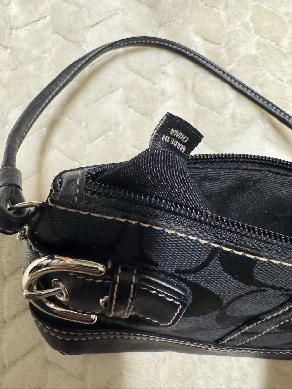 Coach Vintage Soho Signature
Wristlet w/Silver-tone Hardware.